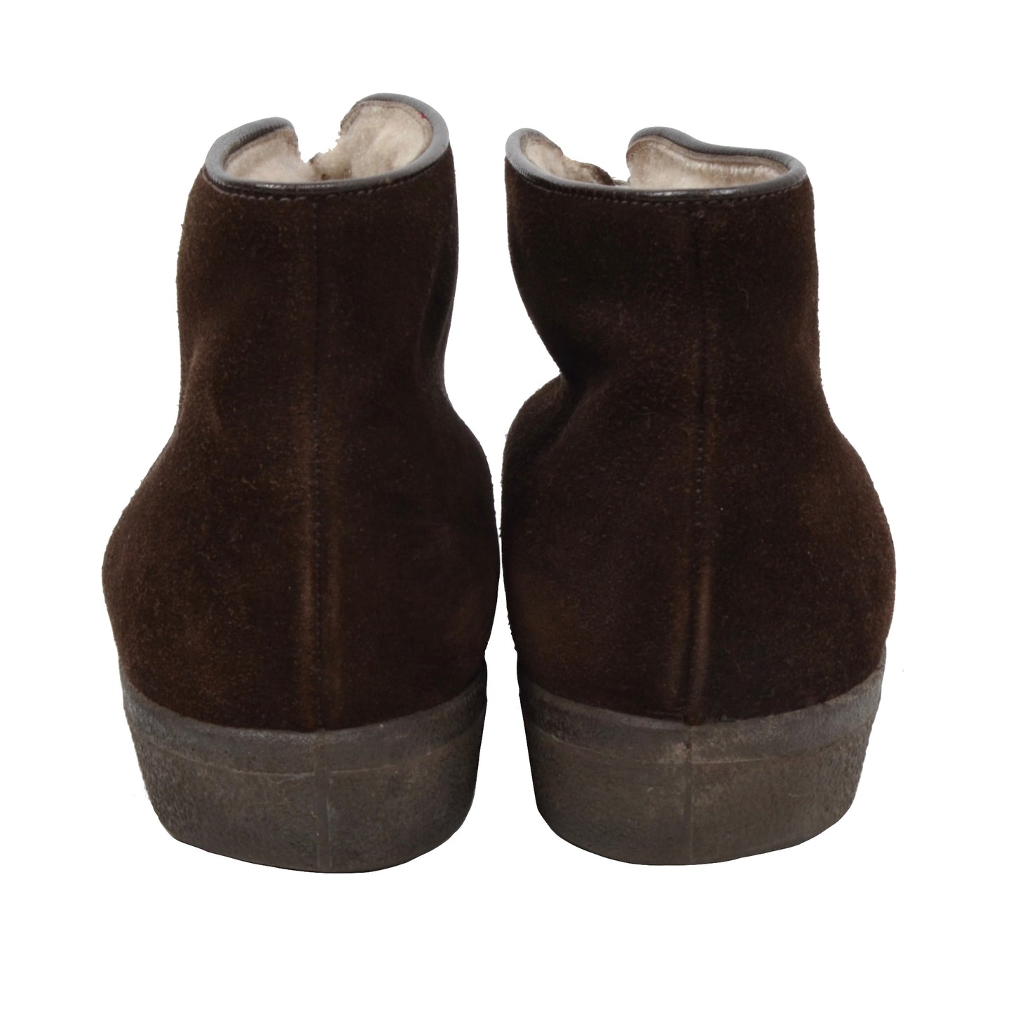 Morlands Shearling-Lined Suede Boots Size 8 - Brown