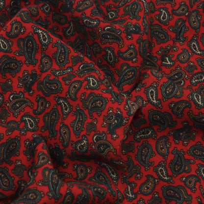 Classic 100% Wool Challis Dress Scarf Length 136cm - Red Paisley