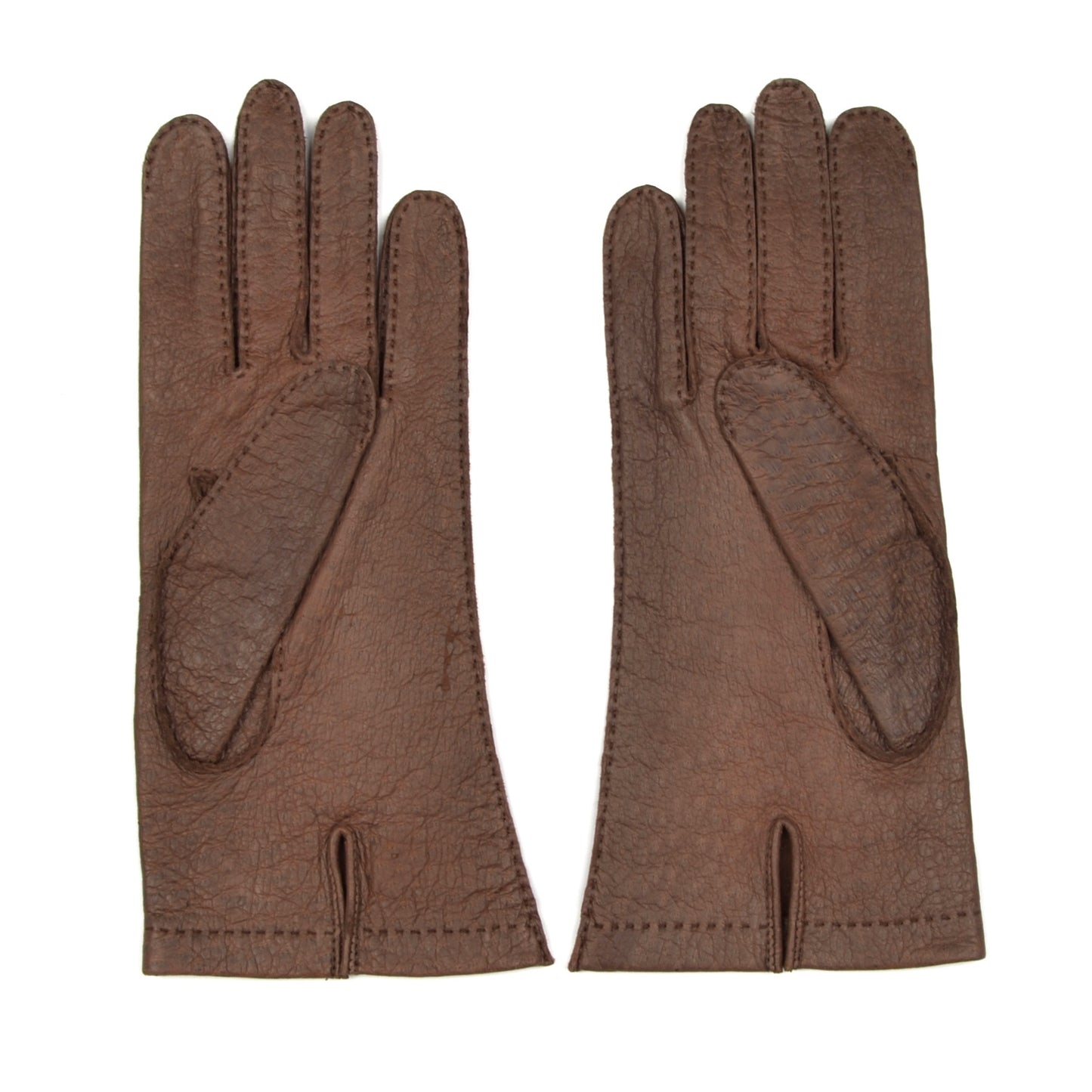 Unlined Peccary Gloves Size 8 1/2 - Dark Brown