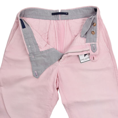 Incotex Chino Lino Baumwolle/Leinen Hosen Slacks Größe 46 - Rosa