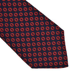 Knize Wien Challis-Krawatte aus Wolle - Marineblau &amp; Rot