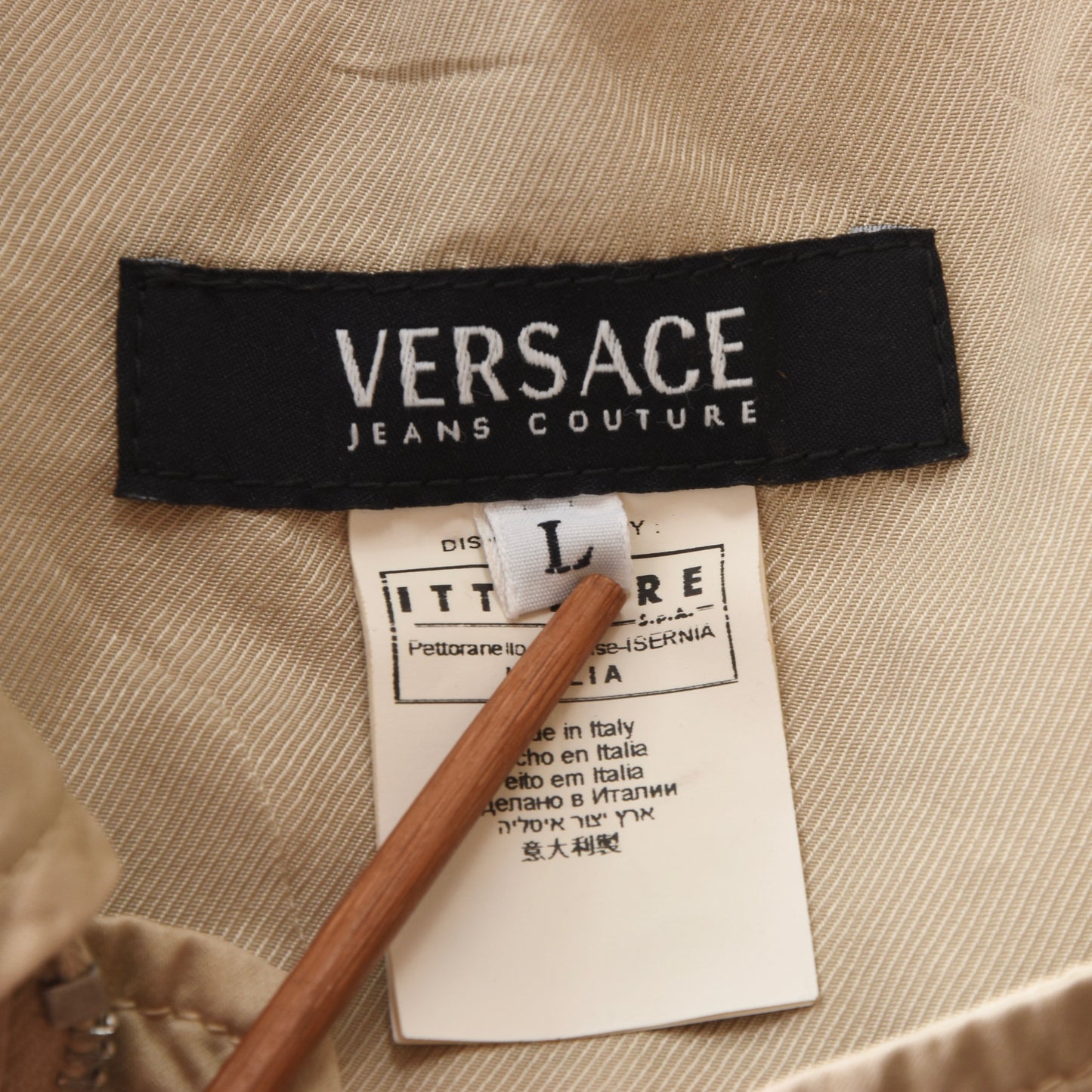 Versace Jeans Couture Baumwolle Safarijacke Größe L - Hellbraun