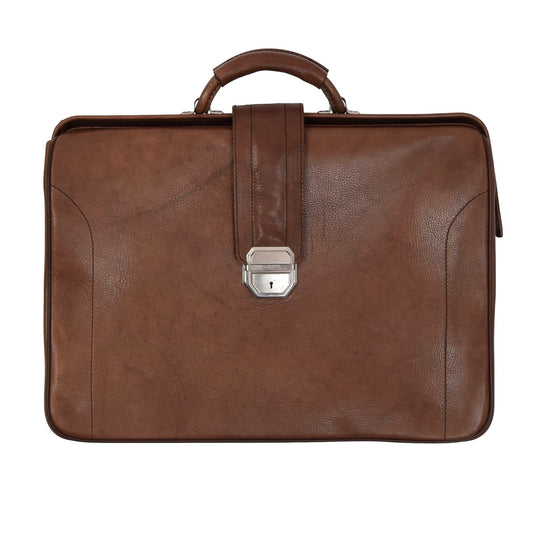 Vintage Leather Briefcase - Brown