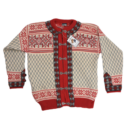 Dale of Norway Wool Cardigan Sweater - Snowflakes
