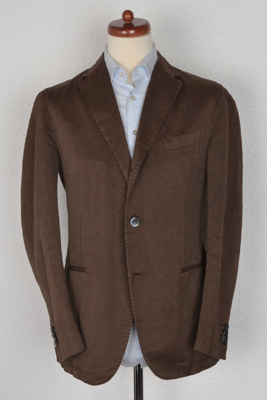 Boglioli COAT Linen/Cotton Jacket Size 52 - Brown