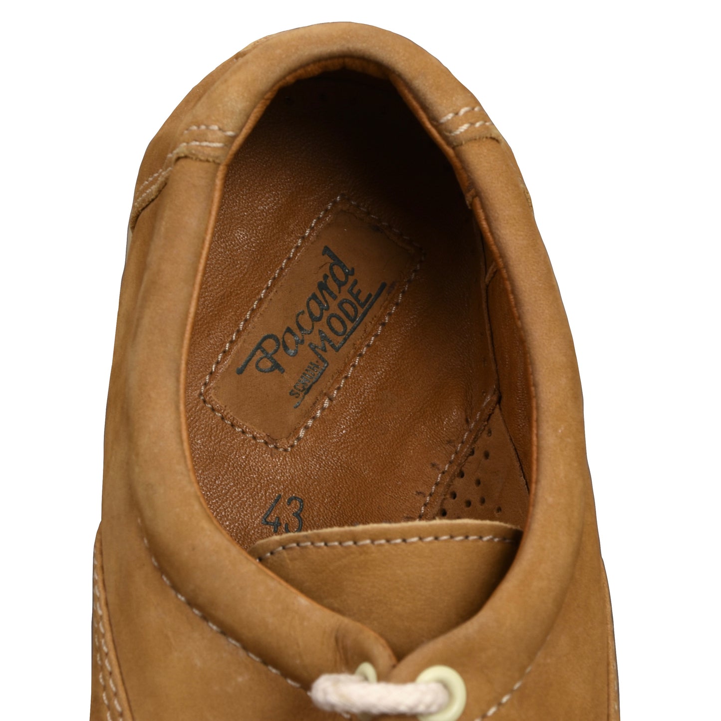 Pacard Nubuck Leather Boat Shoes Size 43 - Tobacco Brown