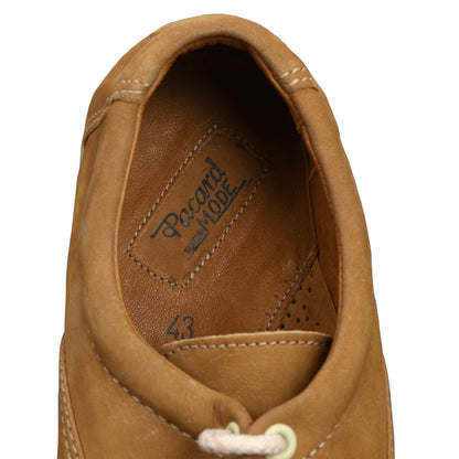Pacard Nubuck Leather Boat Shoes Size 43 - Tobacco Brown