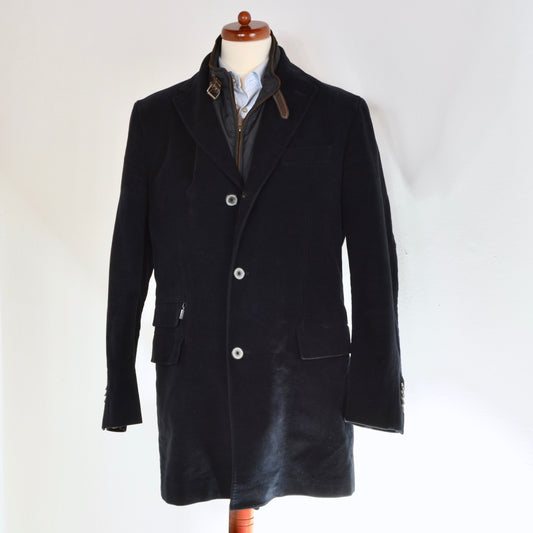 Massimo Dutti Coat Zip Out Collar Größe 56 Slim - Navy