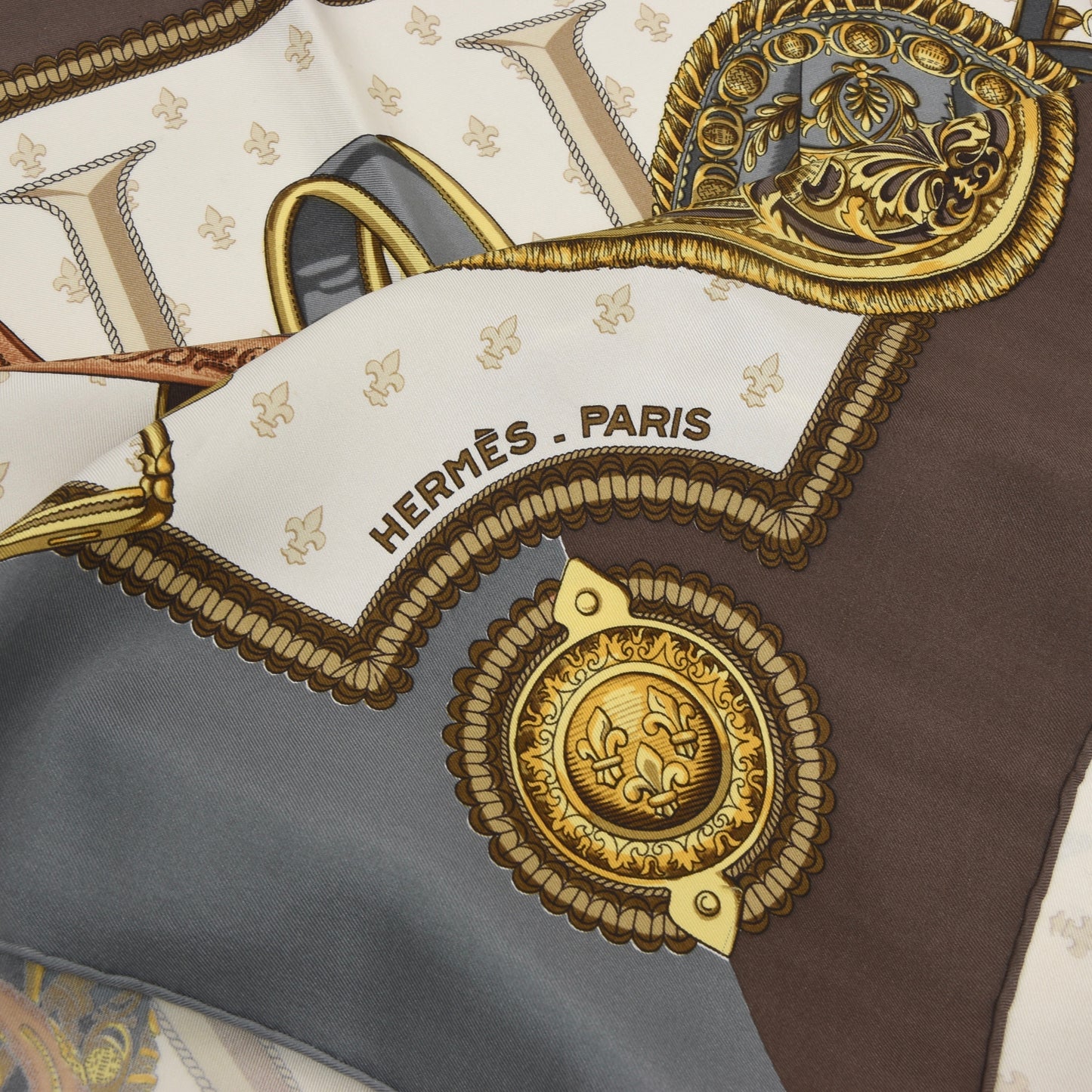 Hermès Paris Christiane Vauzelles "Selles a Housse" Silk Scarf