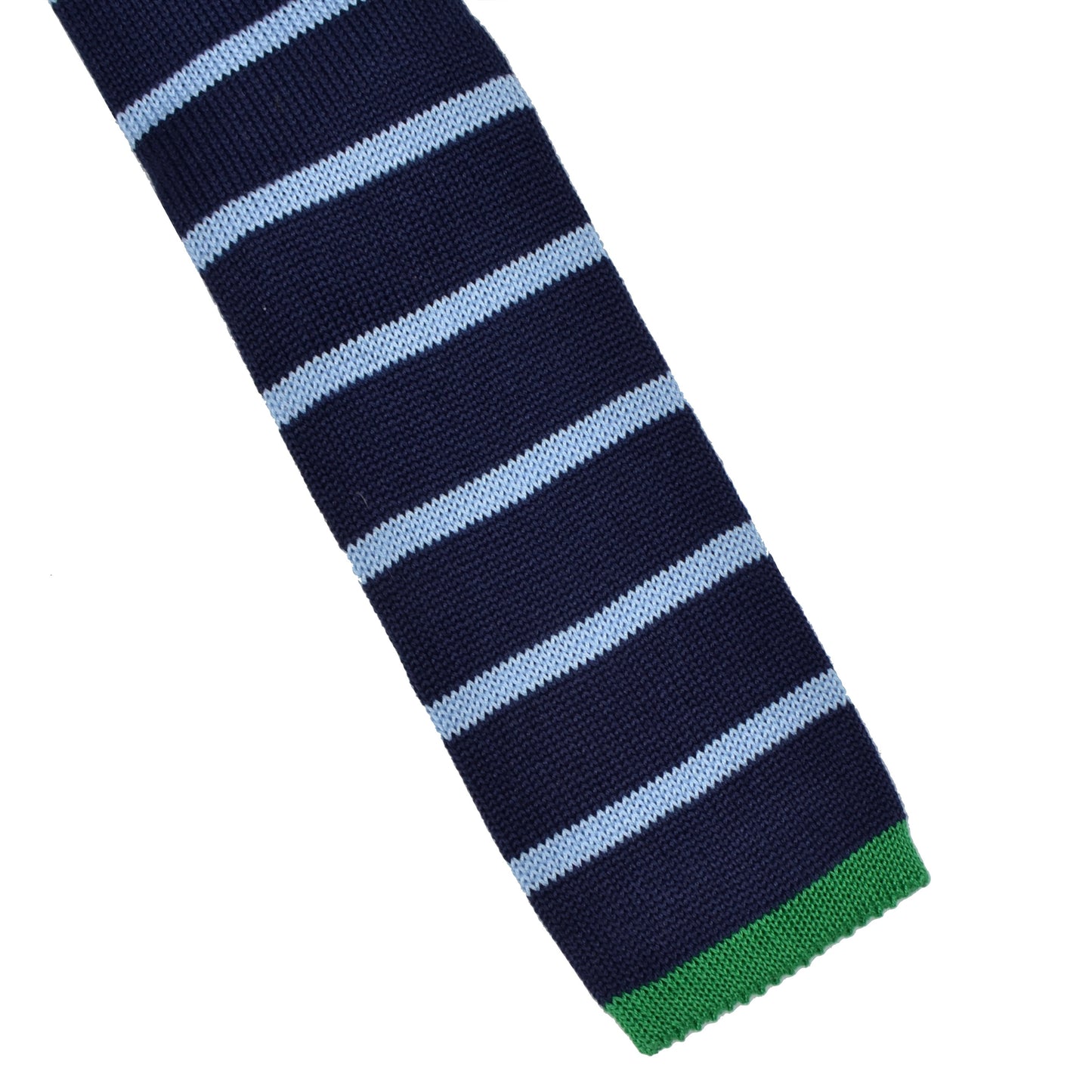 Camp David Cotton Knit Tie - Blue Striped