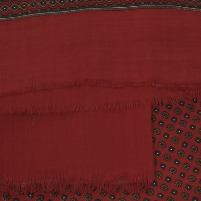 Strießnig 100% Wolle Challis Kleid Schal Länge 116cm - Rote Medaillons