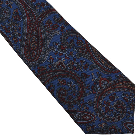 Prokop Große Paisley-Seidenkrawatte - Blau