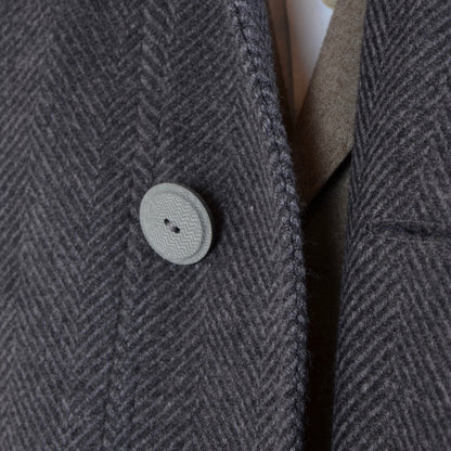 Facis Piacenza Wool Coat Size 54 - Blue-Grey