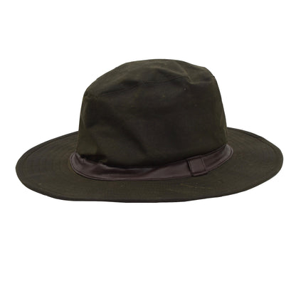 Barbour D592 Bushman Waxed Hat Size S-M - Green