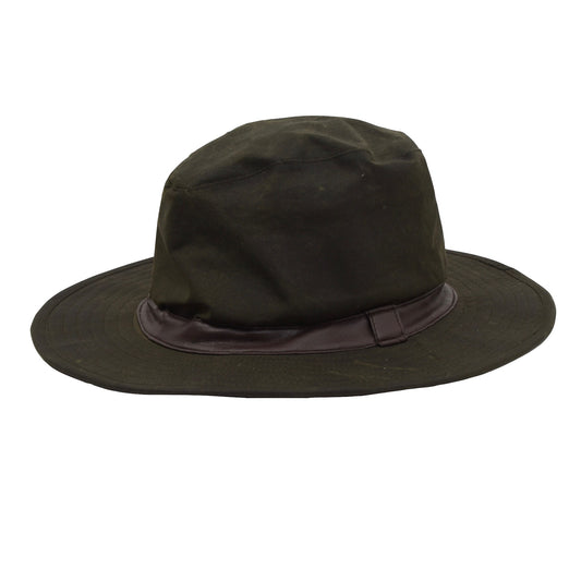 Barbour D592 Bushman Waxed Hat Größe SM - Grün