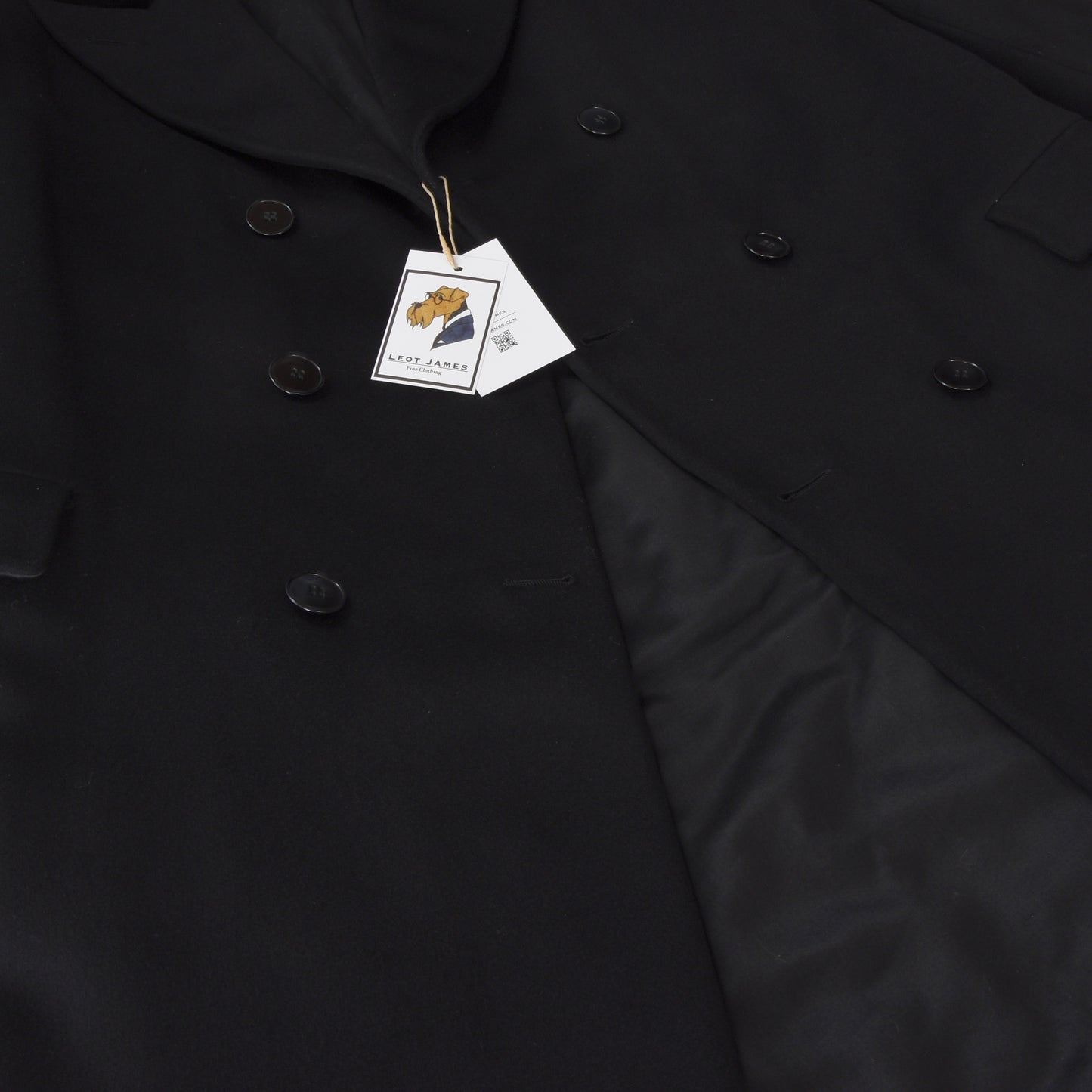 Bespoke 1920s-1930s Velvet-Collared Chesterfield Coat - Black