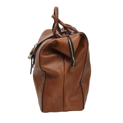 Vintage Leather Weekender/Carry-On Bag - Brown