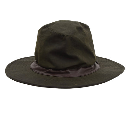 Barbour D592 Bushman Waxed Hat Size S-M - Green