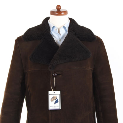Suede & Leathercraft Limited Shearling Coat Size UK38 - Brown