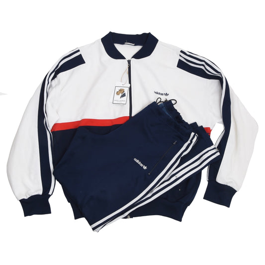 Vintage '80s Adidas Track Suit Size D8 - Red, White, Navy