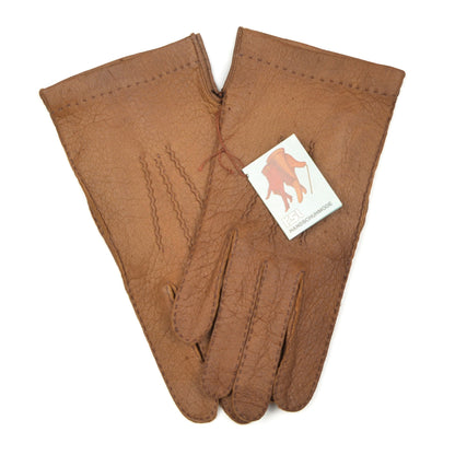 Ungefütterte Peccary-Handschuhe Größe 8 1/2 - Hellbraun