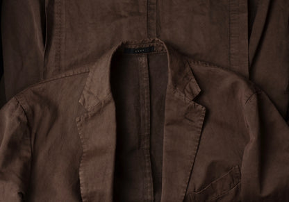 Boglioli COAT Linen/Cotton Jacket Size 52 - Brown