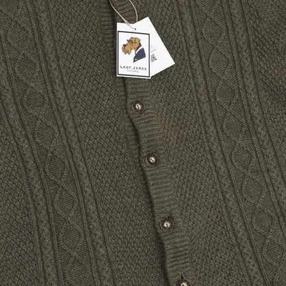 Lanamoden Salzburg Wool Cardigan Sweater - Green