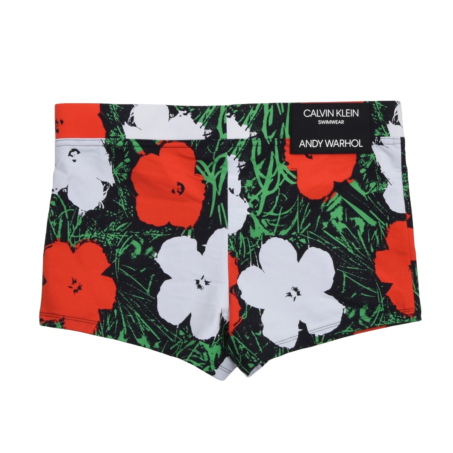 Andy Warhol x Calvin Klein Swim Shorts Size M - Red & Green Hibiscus