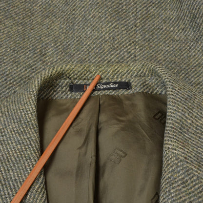 DAKS London Shetland Wool Tweed Jacket Size 52 - Green