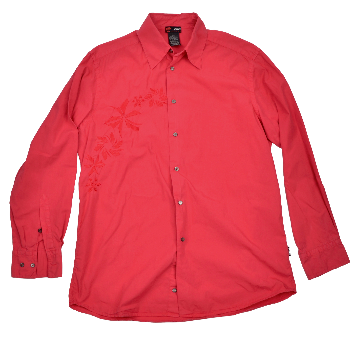 Vintage Versace Sport Embroidered Shirt - Red