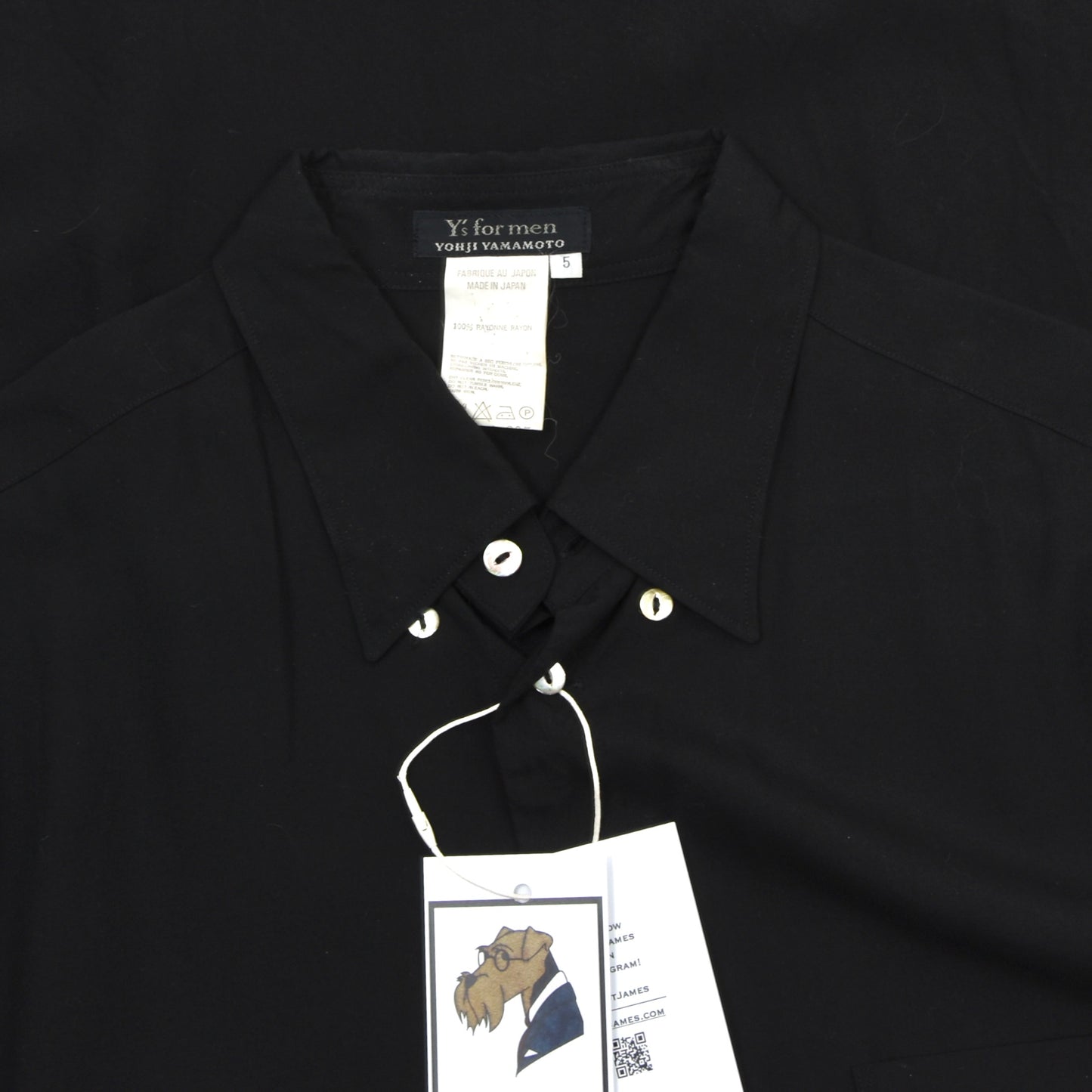 Vintage Y's Yohji Yamamoto AW 2000 Rayon Shirt Size 5 - Black