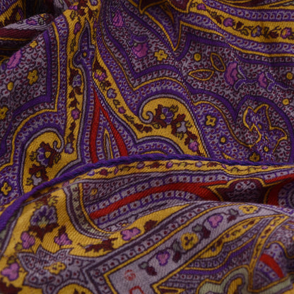 Etro Milano Wool-Silk Scarf 164cm - Purple Paisley