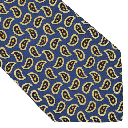 Faconnable Paisley Silk Tie - Blue/Yellow