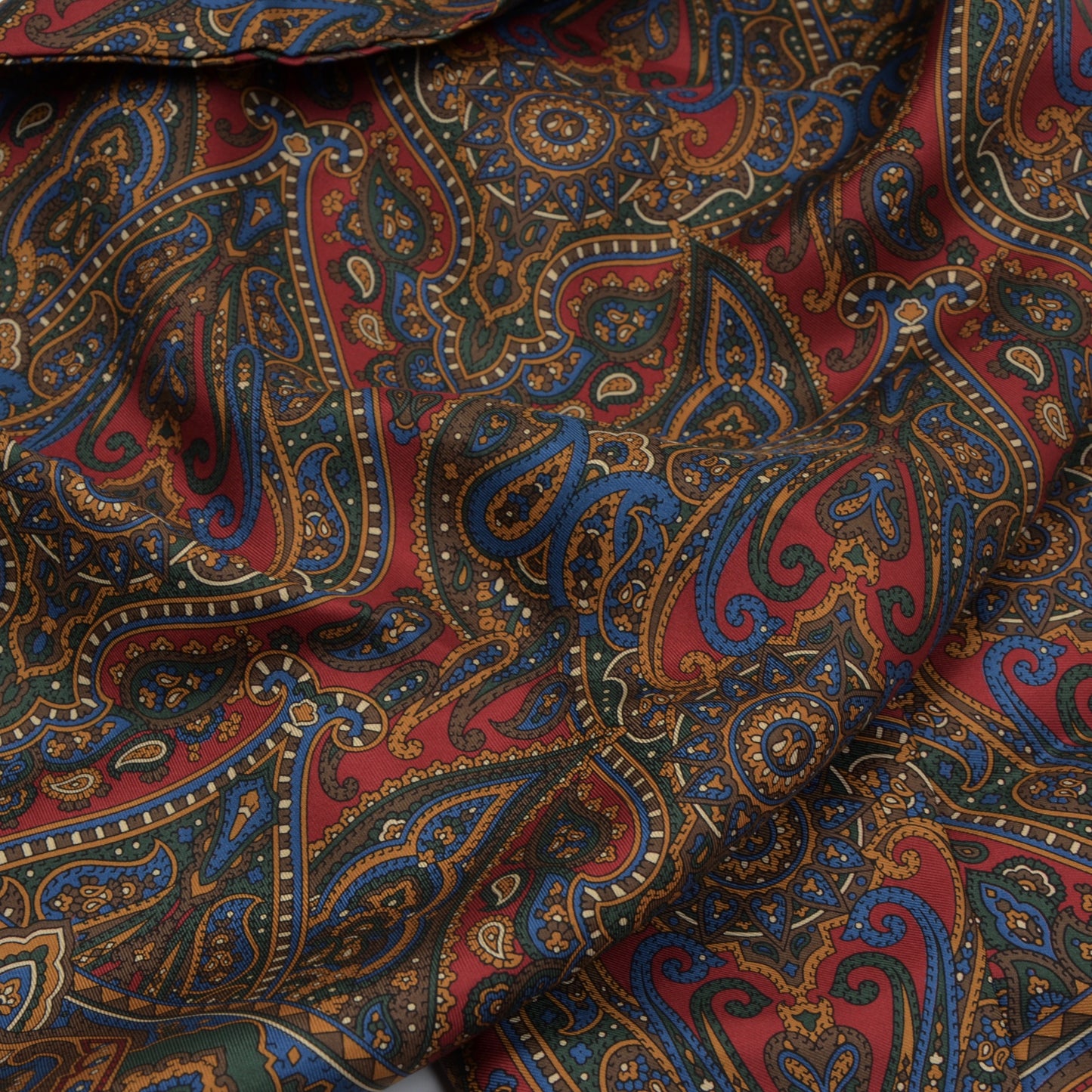 Classic Silk Dress Scarf - Burgundy Paisley