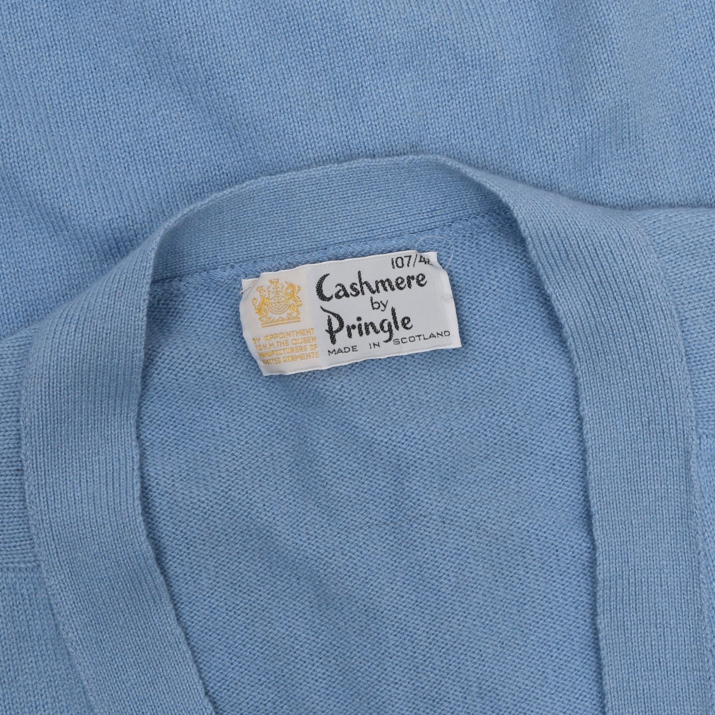 Vintage Pringle of Scotland Cashmere Cardigan/Pullover Größe 107cm/42" - Blau