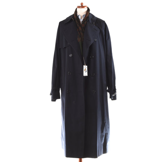 Burberrys Zweireihiger Trenchcoat Größe 60 Ex Long - Marineblau