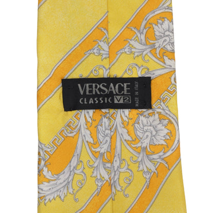 Vintage V2 Versace Seidenkrawatte - gelb