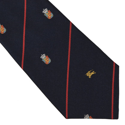Burberrys Silk Tie - Navy Crest