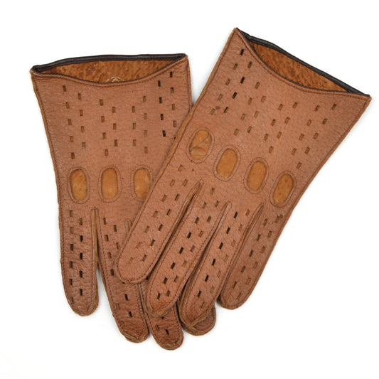 Unlined Peccary Driving Gloves Size 8 - Tan