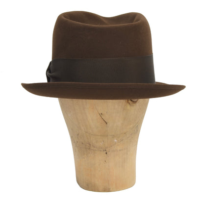 Vintage Borsalino Felt Hat 5.5cm Brim Size 56 - Brown