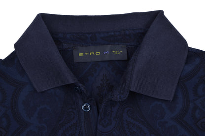 Etro Milano Paisley Poloshirt Slim Größe M - Blau