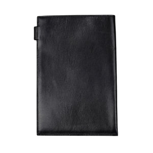Reisepasshülle/Geldbörse aus Leder mit Schnappverschluss – Schwarz