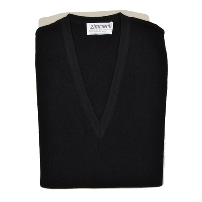 Zimmerli of Switzerland V-Neck Sweater Vest XL - Black