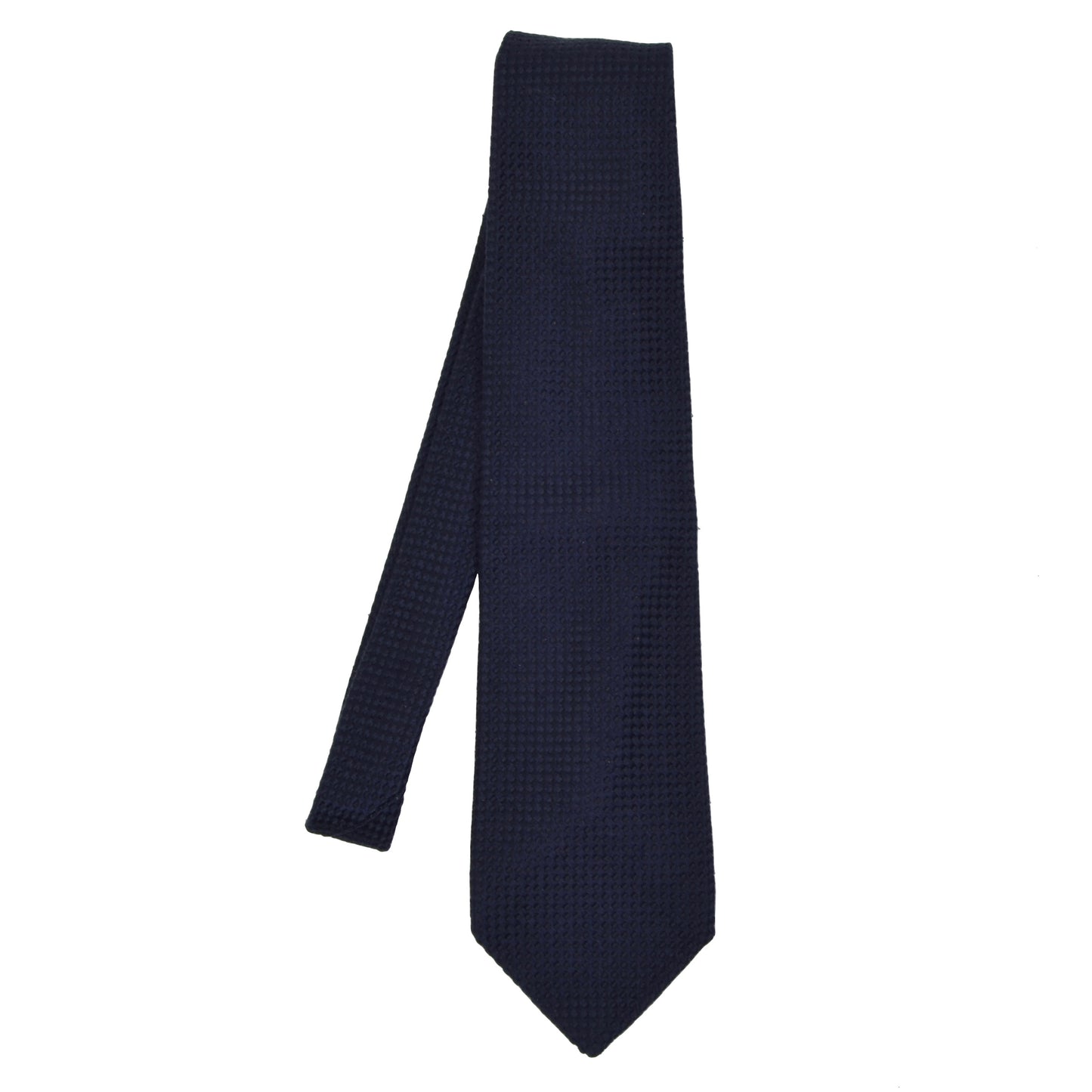 Altea Milano Sashiko Woven Silk Tie - Navy Blue