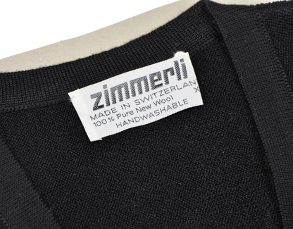 Zimmerli of Switzerland Pullover Weste XL mit V-Ausschnitt - Schwarz