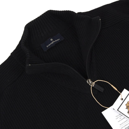 Ermenegildo Zegna 1/4 Zip Wool Sweater Size XL - Black