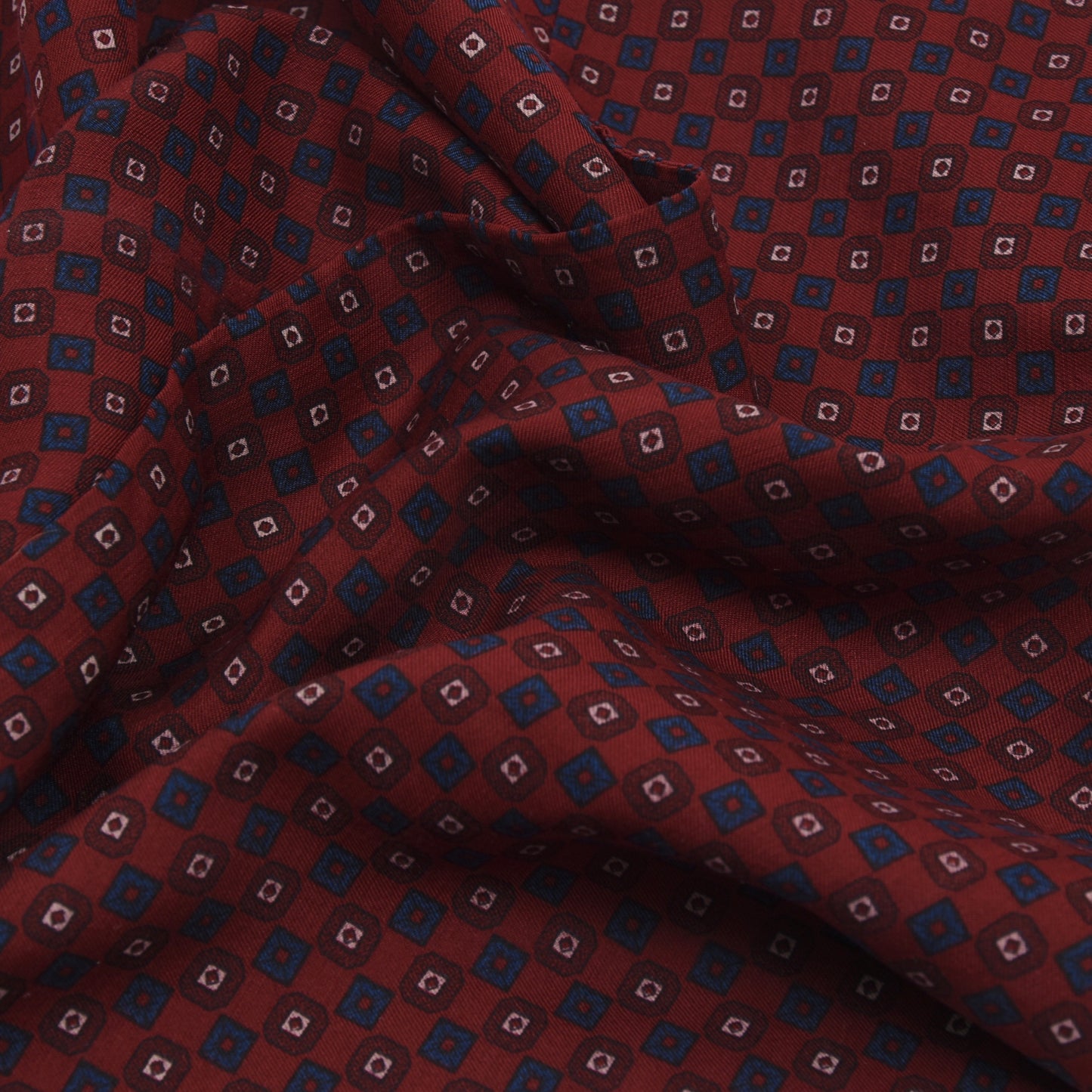 Classic Wool-Silk Challis Dress Scarf - Burgundy Neat