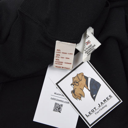 Ermenegildo Zegna Poloshirt aus Wolle/Kaschmir/Seide Größe L/52 - Schwarz