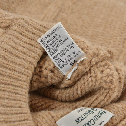 Vintage Benetton Cableknit Shetland Wool Sweater Size 54 - Oatmeal