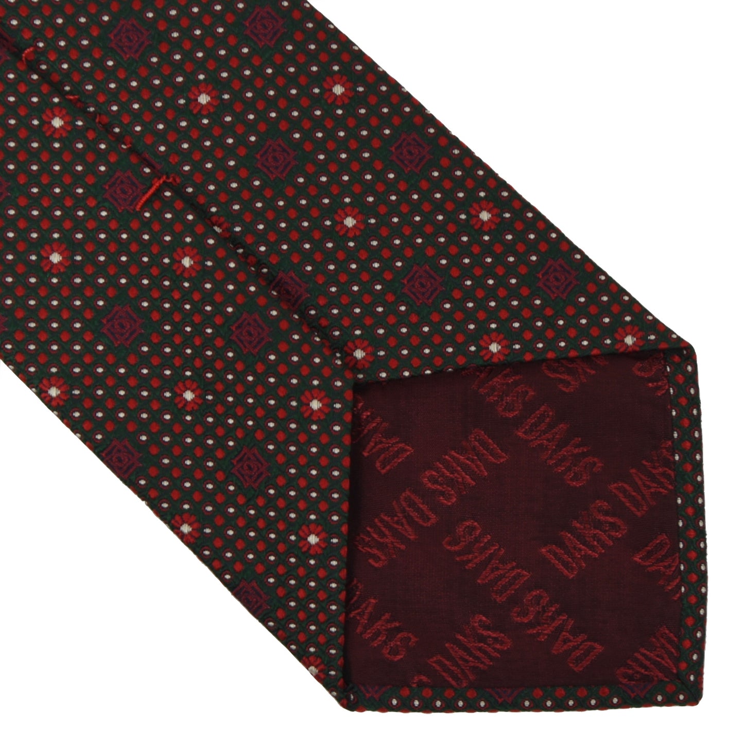 DAKS London Silk Tie - Green & Red
